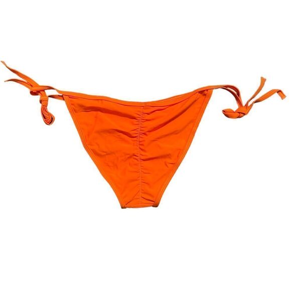 Bright Neon Orange Scrunch Swim Cheeky Bikini Bottom - Picture 4 of 6